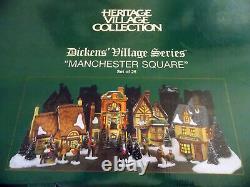DEPT 56 DICKENS' Village MANCHESTER SQUARE Gift Set of 25 #58301 GREAT DETAIL