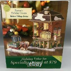 DEPT 56 Dickens Village BARTON'S HOLIDAY GREENS House And Horse & Sled