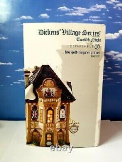 DEPT 56 Dickens Village Twelth Night FIVE GOLD RING ENGRAVERS! Hard To Find