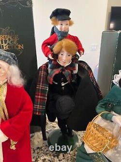 DEPT 56 Heritage Village Dickens Christmas Carol Doll Scrooge, Cratchits & Tim