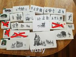 Department 56 Dickens Village Lot 34 pieces (10 Houses, 24 Accessories/Trees)