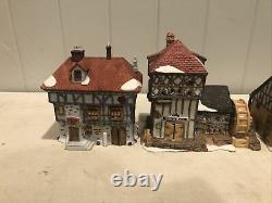 Department 56 Dickens Village Retired 1986 Lot of 8 Lighted Christmas Buildings