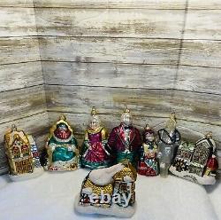 Department 56 Night Before Christmas Dickens Village Mill Glass Ornaments Set 8
