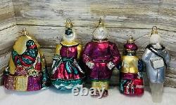Department 56 Night Before Christmas Dickens Village Mill Glass Ornaments Set 8