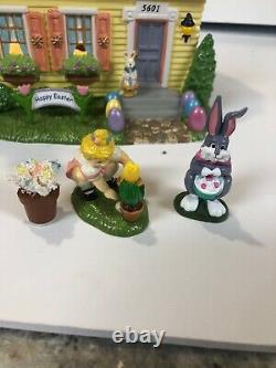 Department 56 Snow Village Easter -Happy Easter House Gift Set #55090 Rare