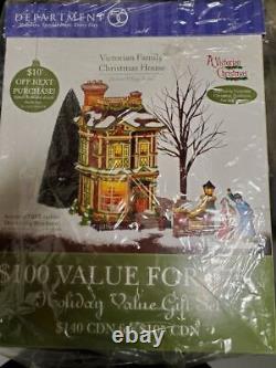 Department 56 VICTORIAN FAMILY CHRISTMAS HOUSE Dickens' Village Series 58717