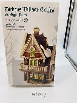 Dept 56 Christmas Pott's Pub Dickens Village Gaslight Pub Original Box Mint