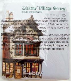 Dept 56 Dickens Village 2001 EBENEZER SCROOGE'S HOUSE #58490 NRFB Animated Lit