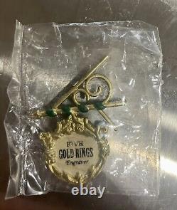 Dept 56 Dickens Village Five Gold Rings Engraver 2015 With Sign, No Box