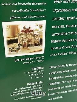 Dept 56 Dickens' Village Limited Collector Edition 799909 Barrow Manor 2 Piece
