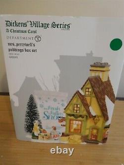 Dept 56 Dickens Village Mrs. Perrywell's Pudding Box Set NIB