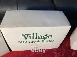 Dept 56 Mill Creek Bridge, 2 Straight Sections, 1 Curved Section and Park Bench