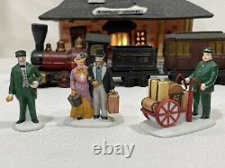 Lot Dept. 56 Dickens Village Chadbury Station and Train 4-Piece Set Accessories