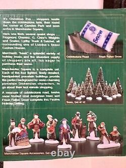New! Manchester Square, Dept 56 Dickens Village 25 Piece Boxed