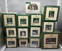 Vtg 1995 Christmas Dept 56 Twelve Days of Dickens Village COMPLETE Set of 12 + 1