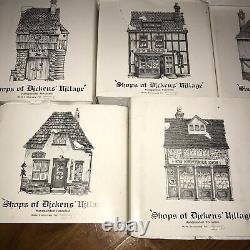 Vtg Dept 56 Dickens Village Original 7 Shops Complete Set w Boxes Christmas 1984